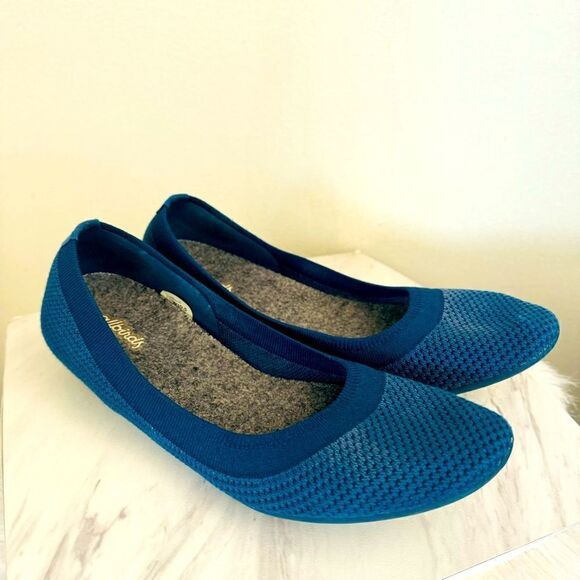 allbirds Women's Tree Breezers Flat Lightweight Slip On Ballet Shoe, 10.5, Blue - Picture 1 of 17